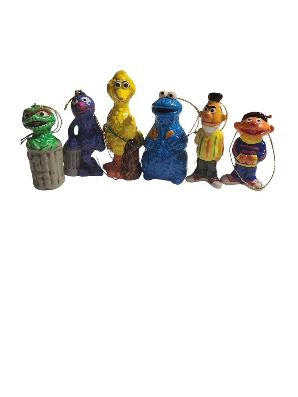 Gorham Vintage 1977 Sesame Street Ceramic Hanging Ornaments Boxed Set